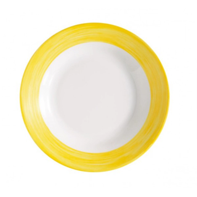 Plato amarillo intenso fabricado en cristal templado 690 ml 54757