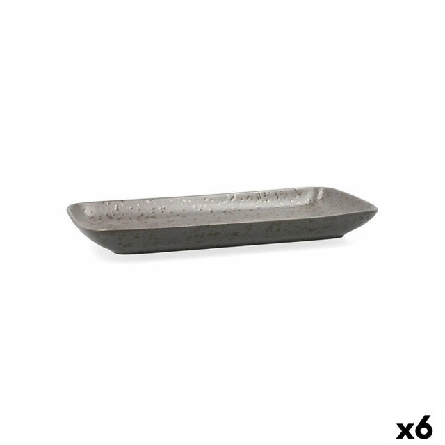 Plato de cocina Ariane Oxide Cerámica Gris (28 x 14 cm) (6 Piezas)