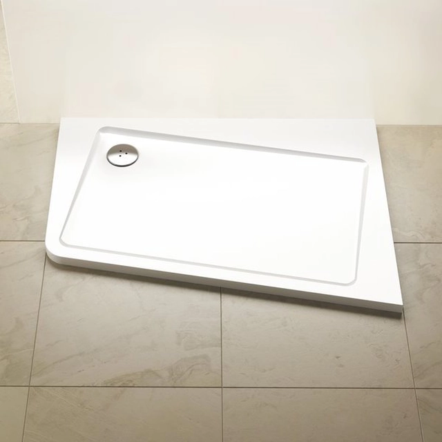 Plato de ducha de fundición Ravak Asymetric Pro 10°, 120x90 R blanco