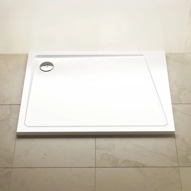 Plato de ducha de fundición Ravak Gigant Pro 10°, 120x90 L blanco