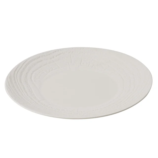 Plato llano arborescencia 28 cm blanco