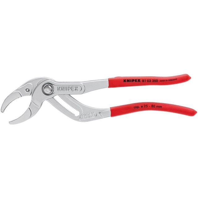Pliers for siphons, chrome-plated, dip insulated 250mm KNIPEX