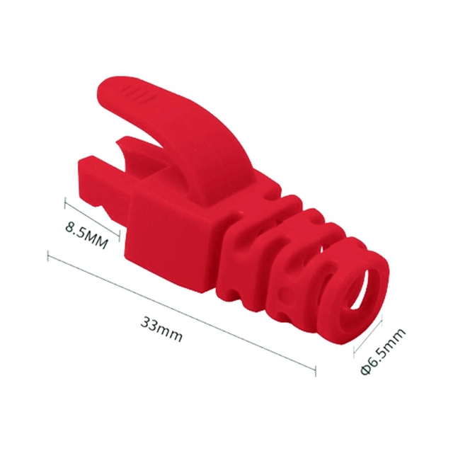 Plug sleeve RJ45 red, 100 pcs. RJ45-CAP-RD