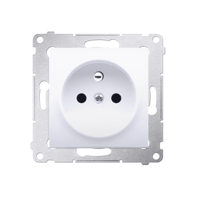 Plug socket with earthing and shutters (module) 16A, 250V ~, quick couplings; white