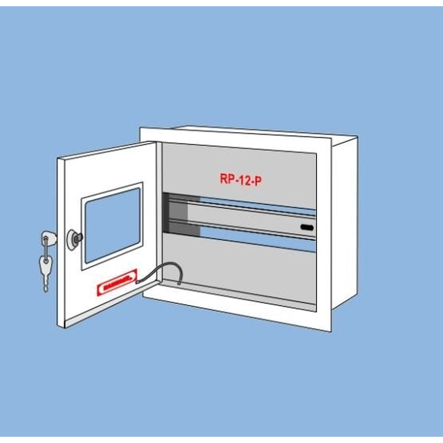 Podometna stikalna naprava RP-12-P s ključavnico in oknom, prostor za 12 vrsta zaščiteIP 30