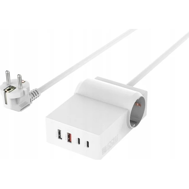 Подовжувач живлення 4smarts 4Smarts 6 в 1 USB-C/A Steckdosenleiste Desk GaN 65W