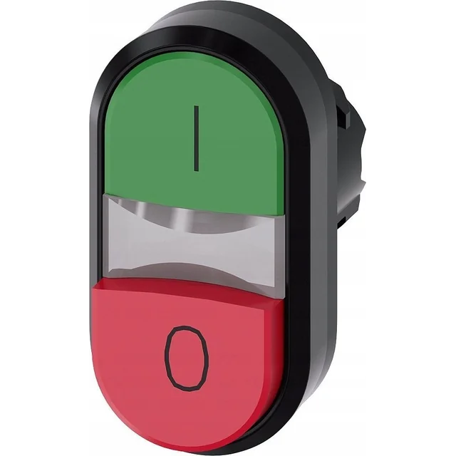 Подвійна кнопка Siemens 22mm кругла пластикова зелено-червона o Плоска/висока кнопка 3SU1000-3BB42-0AK0