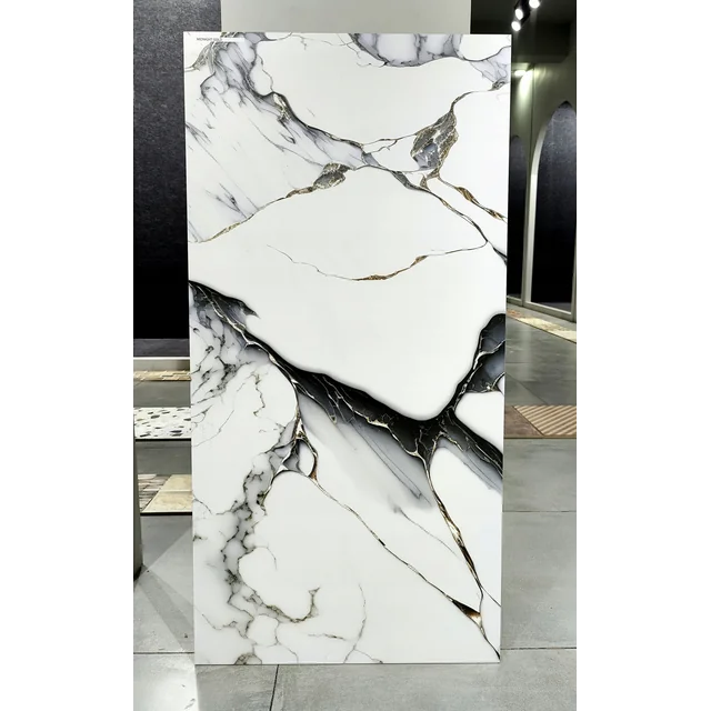 Polished stoneware 120x60 GOLD REFLECTIONS white marble HIGH GLOSS - NEW!!