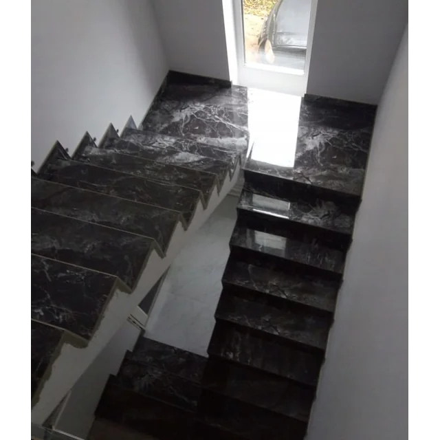 Polished tiles for stairs - veins like marble stone, 100x30 high gloss