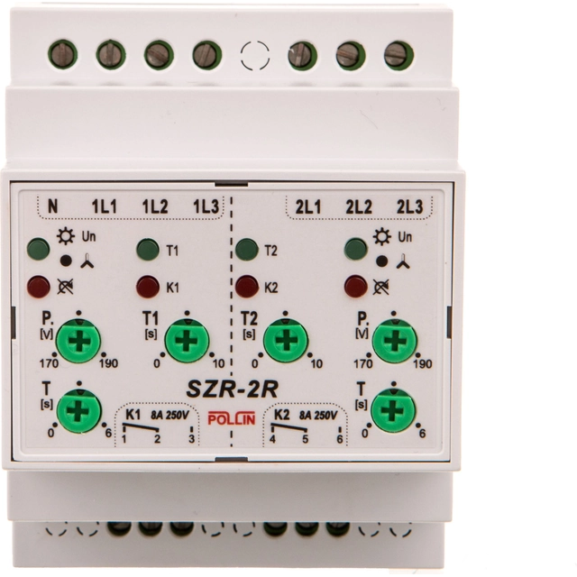 Pollin Automatic reserve switching controller with regulation contact 2x1P 8A 250V/ SZR-2R