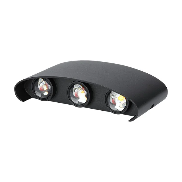 Półowalne kinkiety LED - Bridgelux - czarne - IP65 - 5W - 630 Lumeny - 3000K