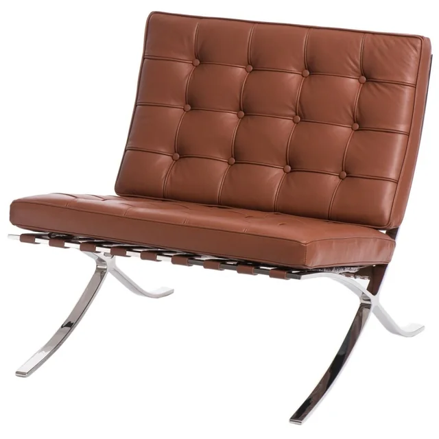 Poltroncina BA1 pelle naturale marrone chiaro