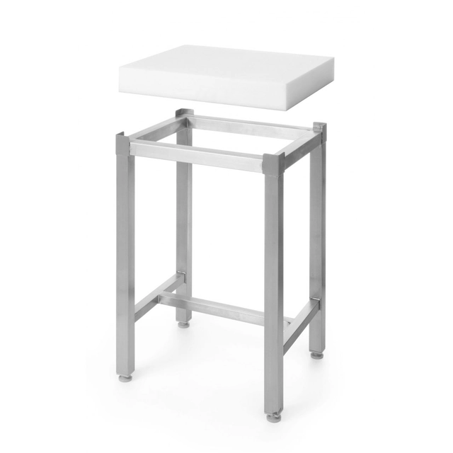 Polyethylene butcher&#39;s block 400x500x80mm on a steel base - Hendi 505687