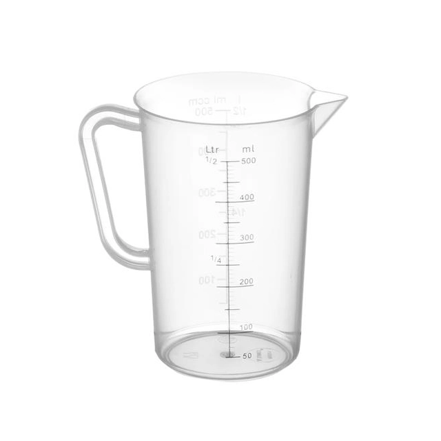 Polypropylene measuring cup with 0,5 l scale