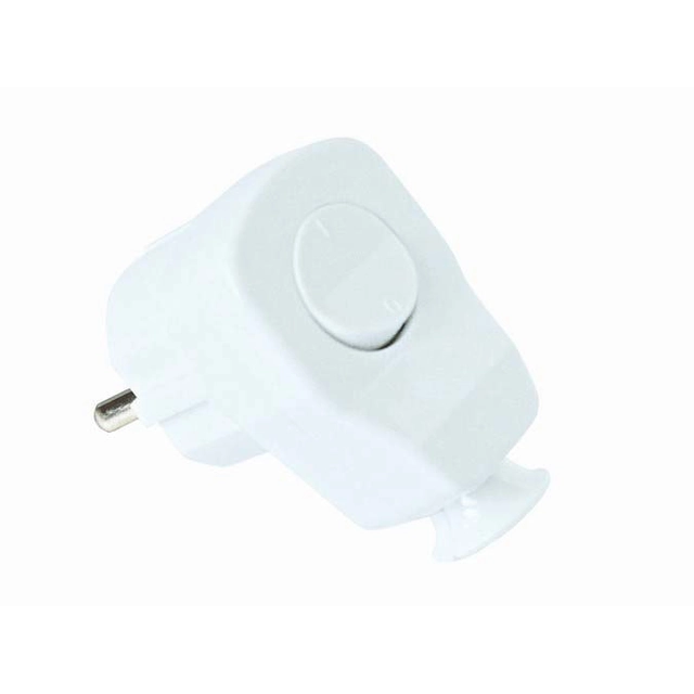 Portable single-phase angled plug made of Awa plastic 2P+Z 10/16A 230V white with switch *