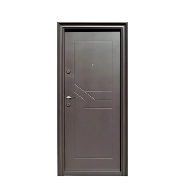 Porte extérieure métallique Tracia Callatis, droite, brun foncé RAL 8019,205x88 cm