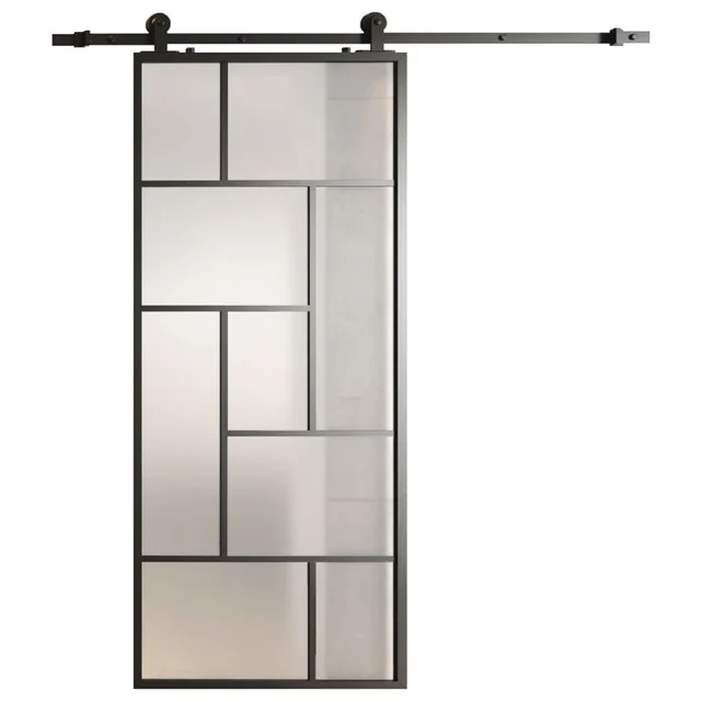 PORTE PER SOPPALCO SCORREVOLI IN ALLUMINIO 20K SATINATE 6MM (TETRIS) 950x2100