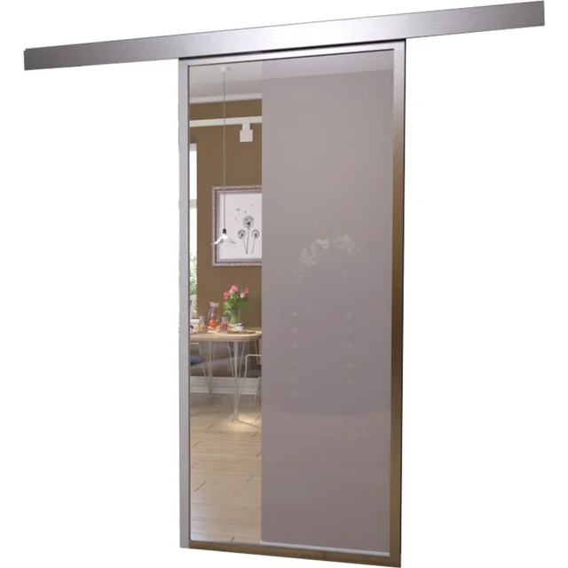 PORTE SCORREVOLI 650X2050 ALLUMINIO ARGENTO TRASPARENTE