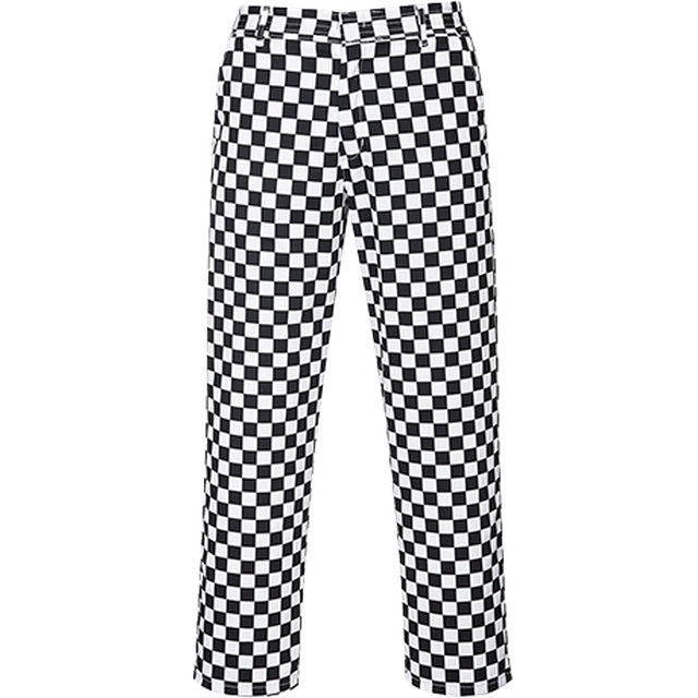 PORTWEST Harrow Chefs Pants Size: XL, Color: checkerboard