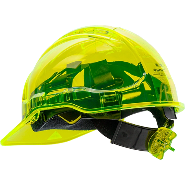 PORTWEST Peak View helmet with adjustable wheel Color: fluorescent yellow