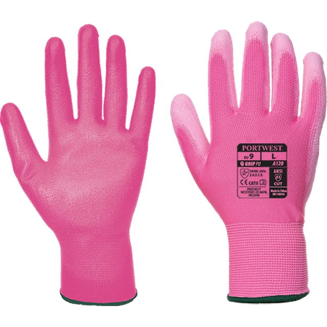 PORTWEST PU palm gloves Size: XS, Color: pink