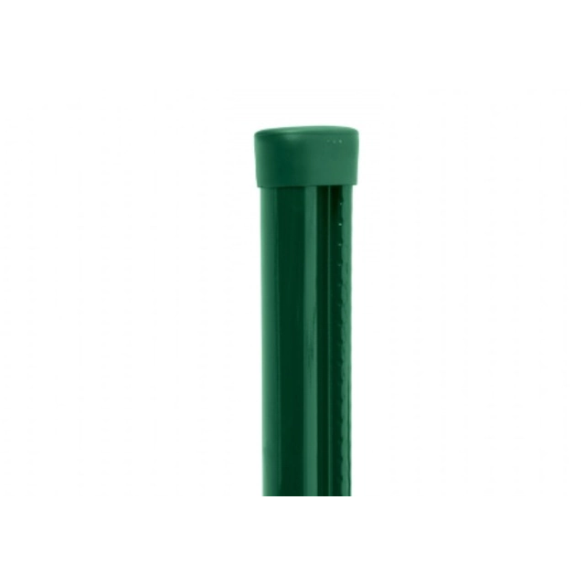 Post with molding GREEN ZN / PVC - 2500 / 48mm