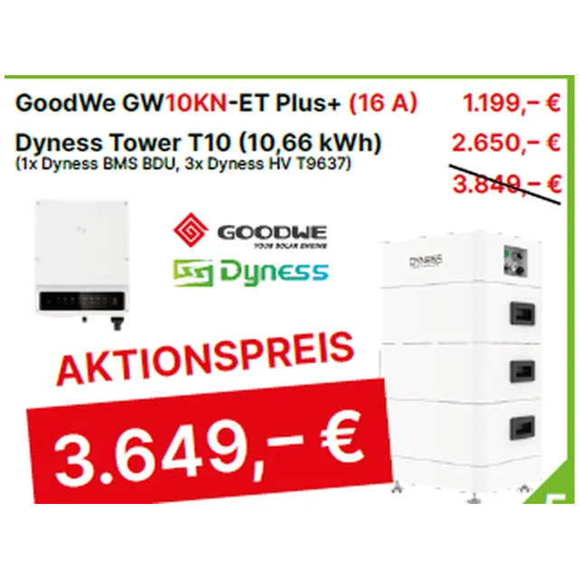 Postavite GoodWe GW10KN-ET Plus+ (16 A) i Dyness Tower T10 (10,66)