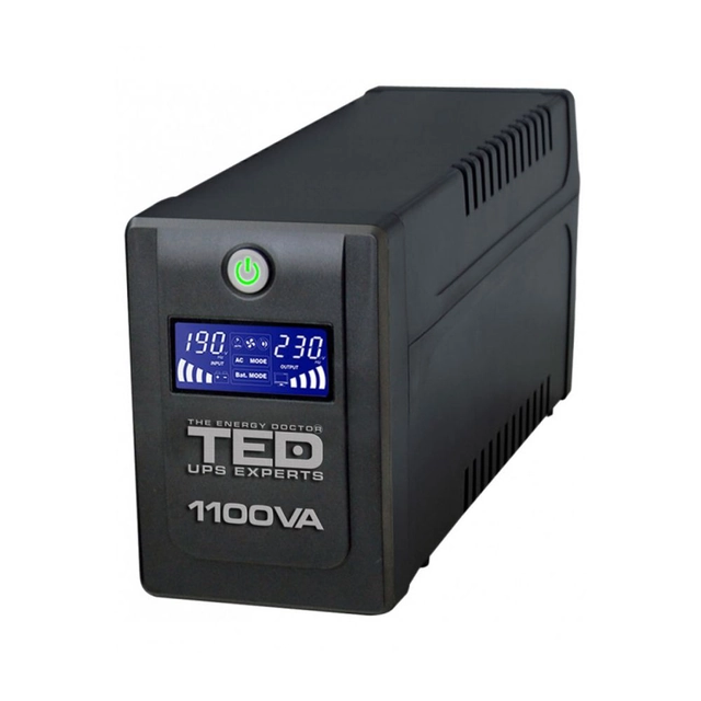 POSTEN 1100VA /600W LCD Line Interactive med stabilisator 4 TED UPS Expert schuko-utgångar TED001573