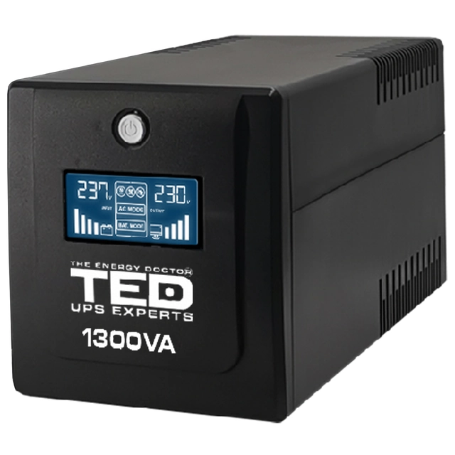 POSTEN 1300VA /750W LCD Line Interactive med stabilisator 4 TED UPS Expert schuko-utgångar TED001580