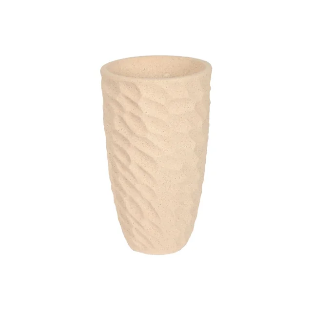 Pot de Fleurs Home ESPRIT Beige Fibre de Verre Scandinave 36,5 x 36,5 x 63 cm