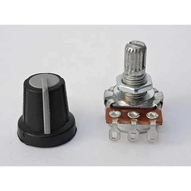 Potenciometro monotūra SR Pasyvūs elementai 10 k, 0…10V, ax 9 mm, ABS mygtukas d 16mm