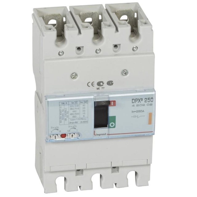 Power circuit breaker with thermal-magnetic release DPX3 250 3P 250A 25KA