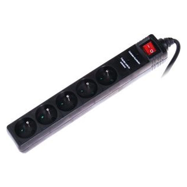 Power strip Surge protector 5 sockets 1.4 m black (441219330000)