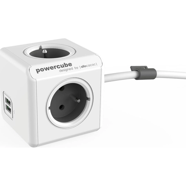 PowerCube förlängd USB-kabel 1,5m grå (2402GY/FREUPC)