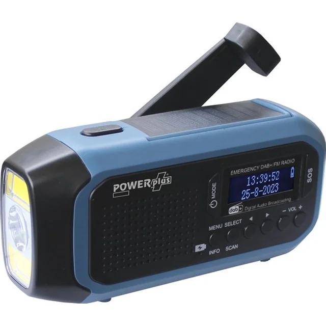 POWERplus Hyena radio solaire et dynamo DAB+ / FM + latarka + powerbank + SOS