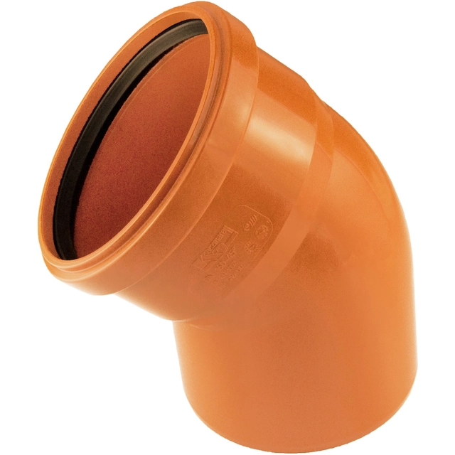 PP elbow 250/45 SN8 to the external sewage system