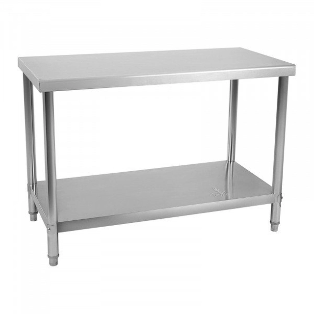 Pracovný stôl - 120 x 60 cm - 137 kg - nerez ROYAL CATERING 10011601 RCWT-120X60S