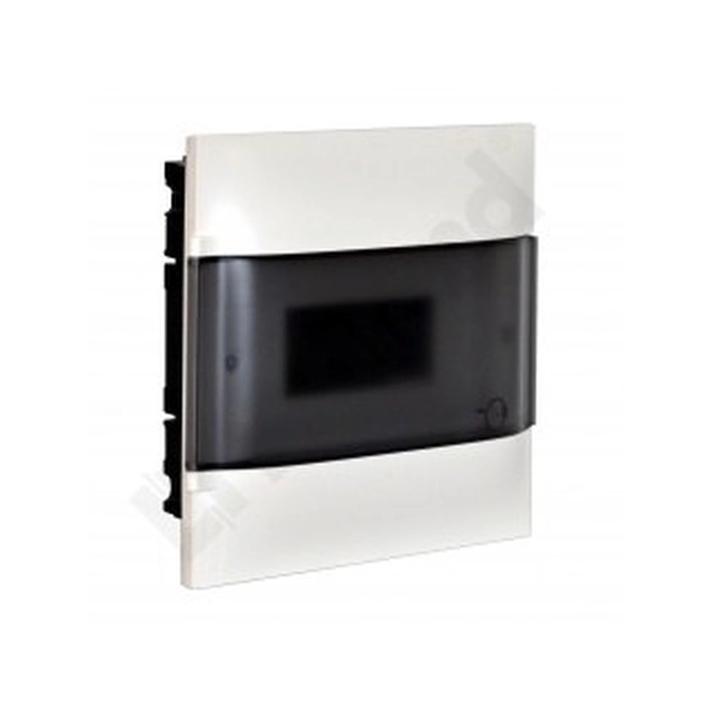 PRACTIBOX S flush-mounted distribution box 1x12 transparent door, for solid walls