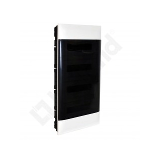 PRACTIBOX S flush-mounted distribution box 4x12 transparent door, for solid walls