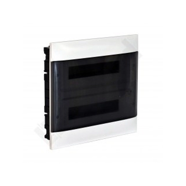 PRACTIBOX S süvistatav jaotuskarp 2x12 läbipaistev uks, täisseintele (24 modulaarne)