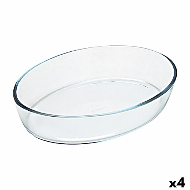 Prato de Forno Pyrex Classic Vidrio Oval Vidro Transparente 40 x 28 x 7 cm (4 Peças)