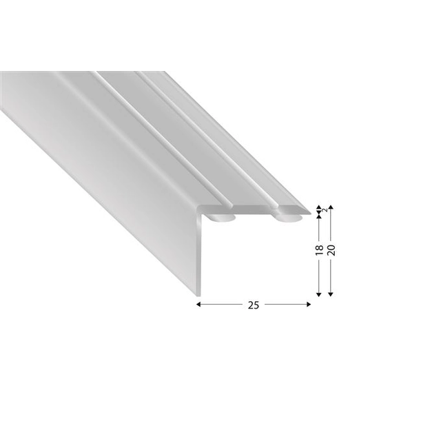 Pravoúhlý profil Buk tmavý samolep. 270 cm, 20 mm