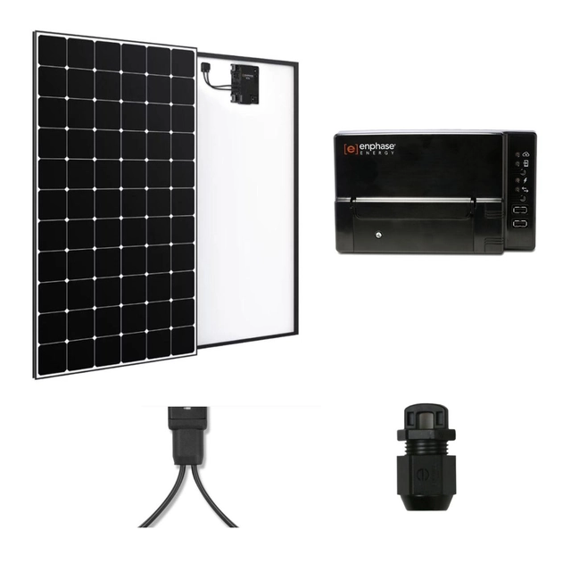 Premium trefaset solcelleanlæg 12KW, MAXEON paneler 6AC 435W med Enphase mikroinverter inkluderet, moms 5% inkluderet