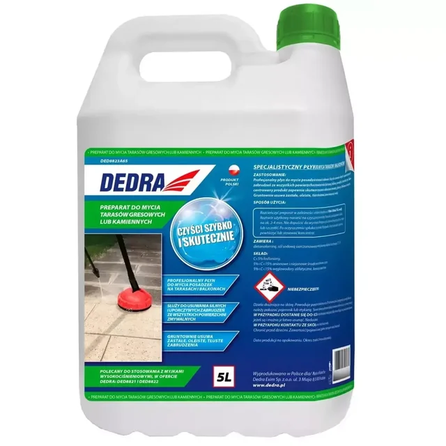 PREPARAÇÃO DE LIMPEZA 5L PARA LIMPEZA DE CERÂMICA OU TERRAÇOS DE PEDRA JARDIM DEDRA DED8823A65