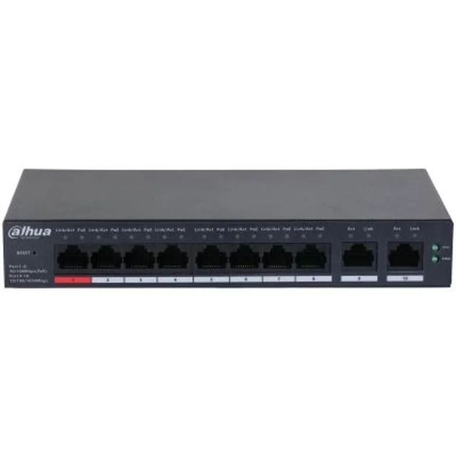 Přepnout 10 porty Managed Desktop 8 Dahua PoE porty CS4010-8ET-110