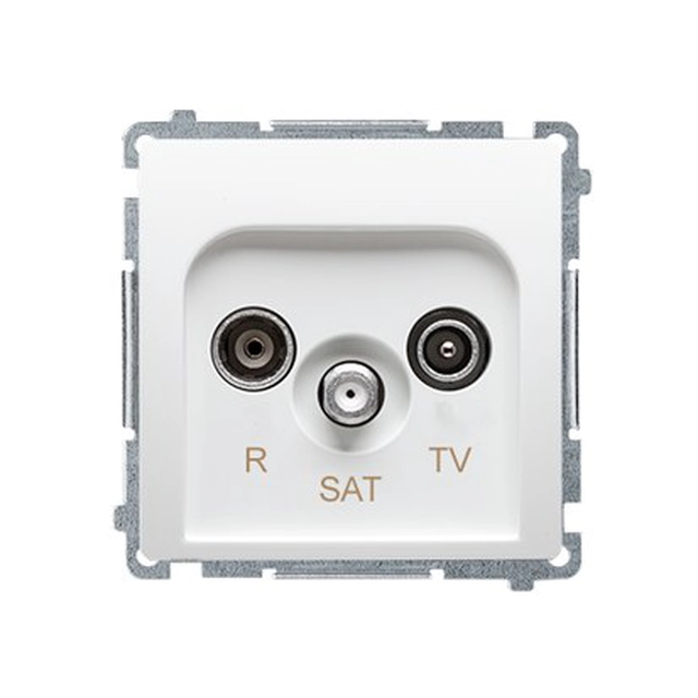 Presa RTV-SAT passante 10db MZAR-SAT10/P.01/11.Modulo base bianco