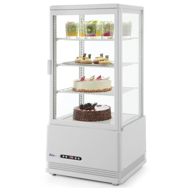 Présentoir de réfrigérateur en verre réglable 78L 3 étagères blanc ARKTIC Hendi 233641