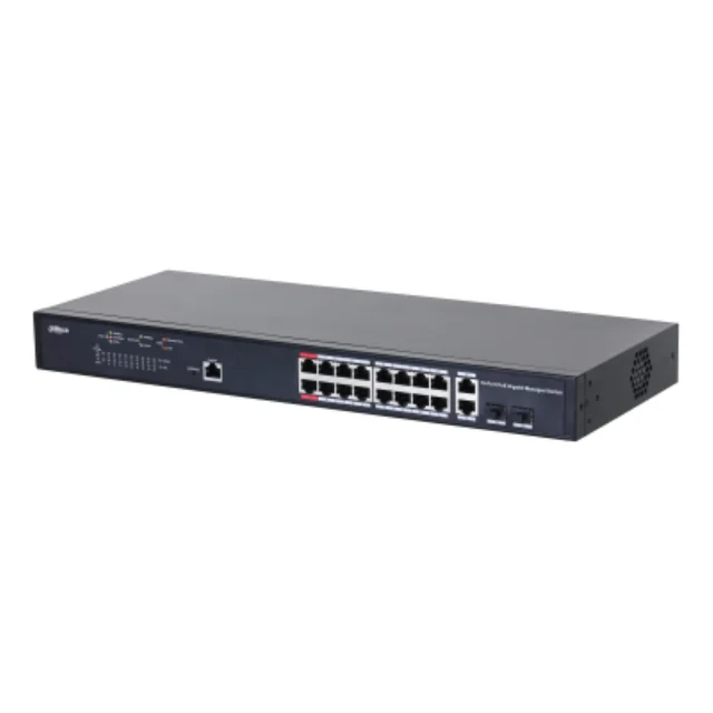 Превключване на 18 портове, 16 POE портове, Gigabit, Dahua Port PFS4218-16GT-130