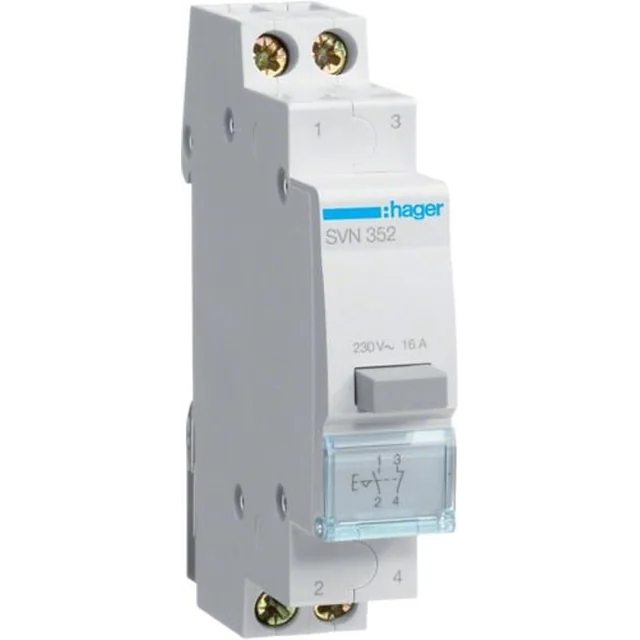 Превключвател с бутон Hager 1NO+1NC 16A (SVN352)