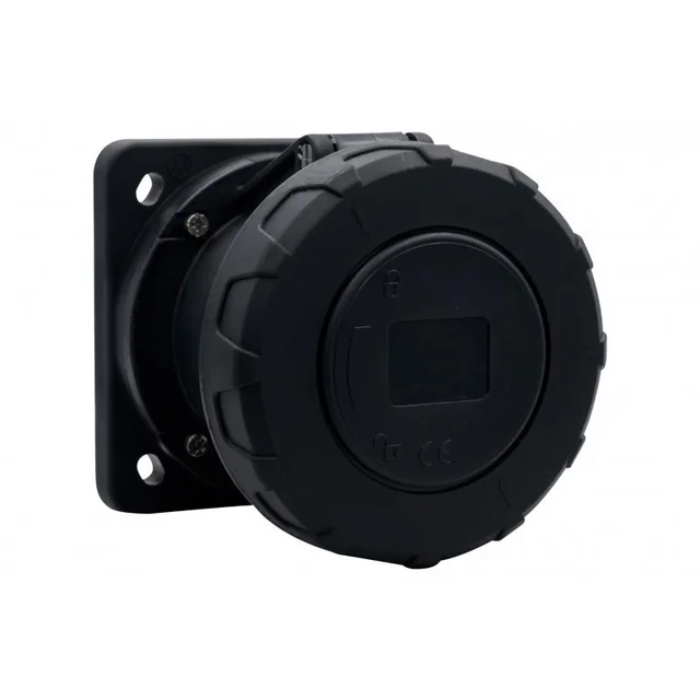 Prise de courant panneau droit 16A/5P 380V-415V /FE/ IP67 noir F7.0171